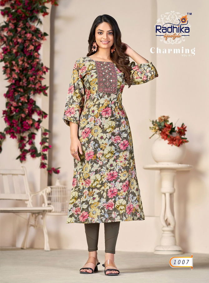 Radhika Charming Vol 1 Modal Printed Kurtis Catalog
